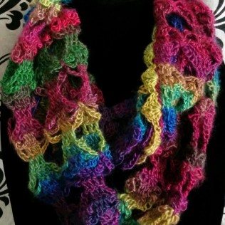 SImply Soft triple play infinity scarf crochet pattern